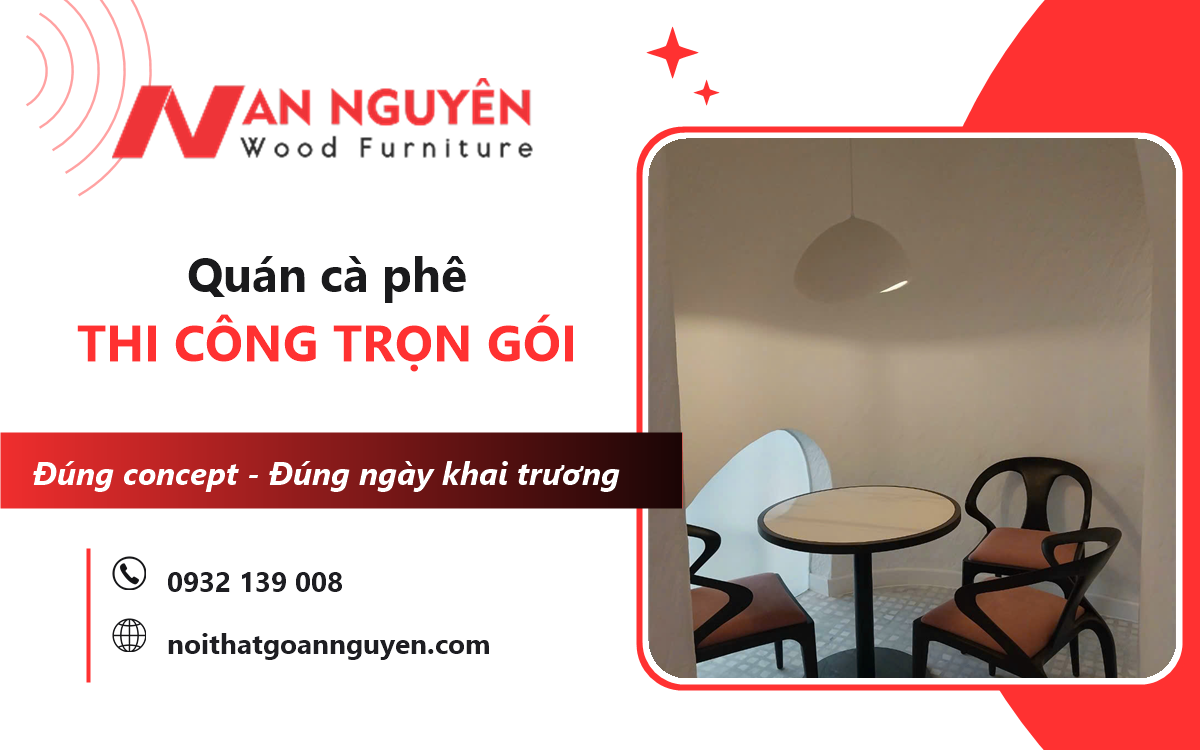 nội thất quán cà phê thi công trọn gói
